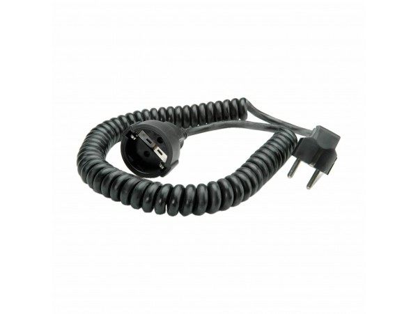 Bachmann podaljšek 250V spiralni 1m črn BM0010706