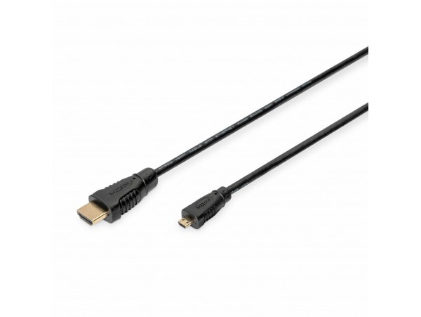 Digitus kabel HDMI/D mikro  1m 4K črn AK-330115-010-S