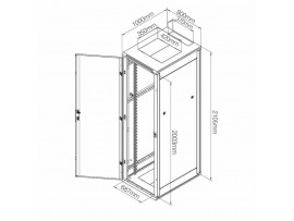 Triton kabinet 45U 2105 800x1000 siv N8 sestavljen