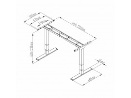 Digitus delovna postaja-el.dvig do 127cm višine miza bela DA-90433