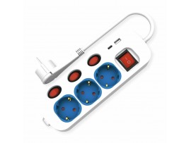 Roline razdelilec  3x220V s stikali 2xUSB TipA-C 1,5m 19.07.2344-20