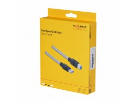 Delock kabel USB 3.2 A-B  0,5m kovinski ovoj 86777