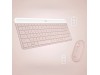 Logitech tipkovnica & miška MK470 SLO slim brezžična roza 920-011322