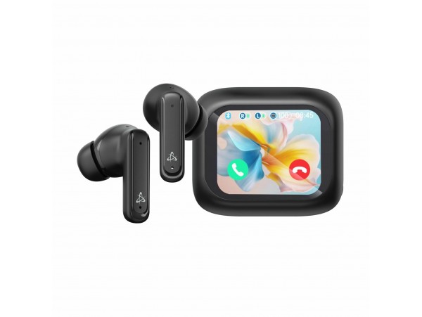 SBOX slušalke črne bluetooth z mikrofonom ANC LCD zaslon EB-TWS08-B
