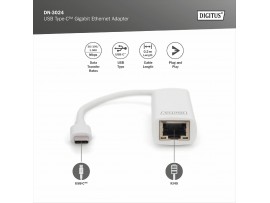 Digitus pretvornik USB 3.1 TipC-Mrežni UTP Giga DN-3024