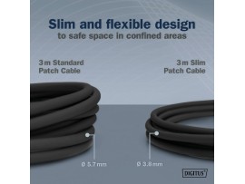Digitus patch slim FTP CAT.6A   0,5m črn
