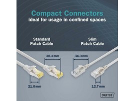 Digitus patch slim FTP CAT.6A   0,5m siv
