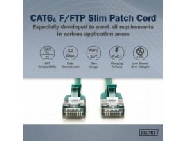Digitus patch slim FTP CAT.6A   1m zelen