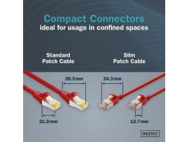 Digitus patch slim FTP CAT.6A  2m rdeč
