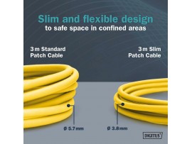 Digitus patch slim FTP CAT.6A  3m rumen