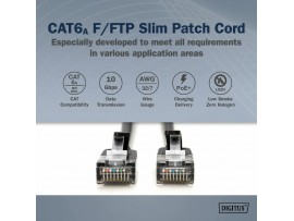 Digitus patch slim FTP CAT.6A  5m črn
