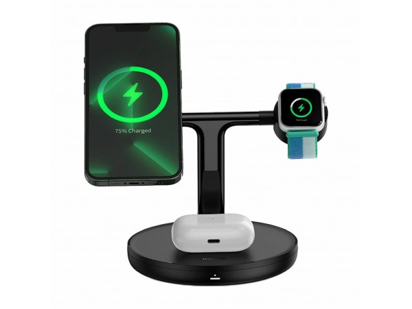 Baseus polnilec brezžični 20W magsafe iPhone stojalo Swan 3v1