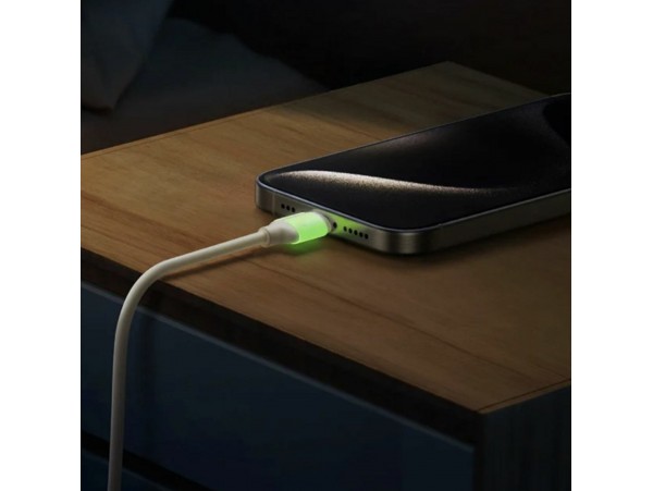 Joyroom kabel USB C-C 2m 60W bež silikonski luminescent S-A53