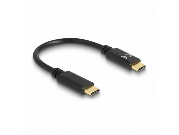 Delock kabel USB C-C 15cm 100W 5A E-Marker črn 85356