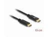 Delock kabel USB C-C 15cm 100W 5A E-Marker črn 85356