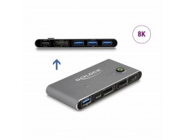 Delock KVM stikalo 2x1 DisplayPort/USB TipC 8K 18646