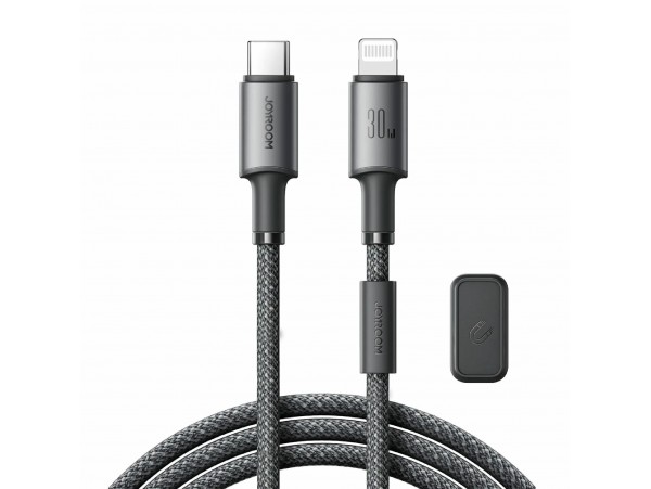 Joyroom kabel USB TipC/Lightning 1.2m 30W črn pleten z magnetom S-A50