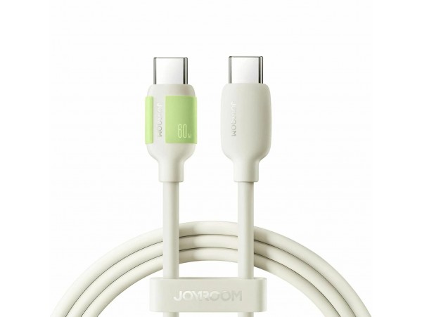 Joyroom kabel USB C-C 1.2m 60W bež silikonski luminescent S-A53