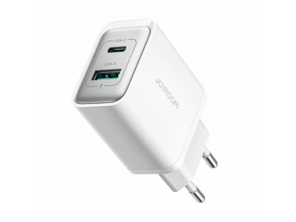 Joyroom polnilec 30W USB TipC TipA GaN QC PD bel JR-TCF15