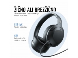 Joyroom slušalke črne bluetooth ANC JR-JH2