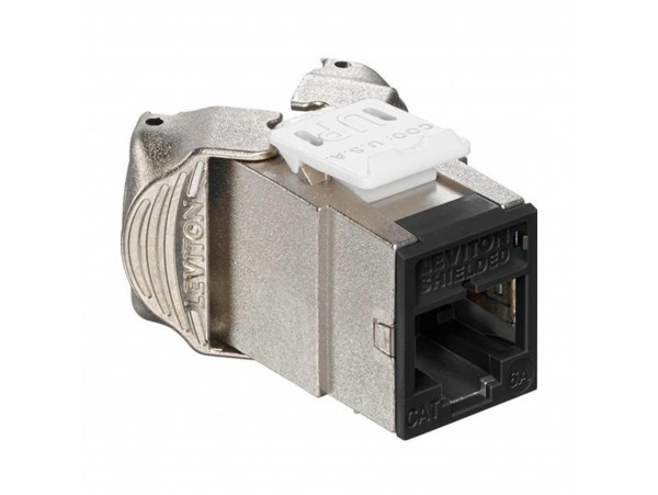 Leviton modul CAT.6A 10G FTP AtlasX1 toolless črn 6ASJK-RE6