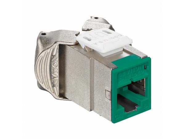 Leviton modul CAT.6A 10G FTP AtlasX1 toolless zelen 6ASJK-RV6