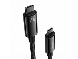 Baseus kabel USB C-C 3m 240W Tungsten Gold pleten E-Marker črn CAWJ040201