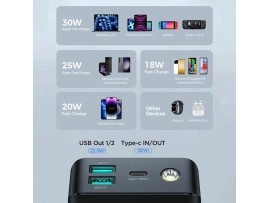 Joyroom prenosna baterija 30.000mAh 30W PowerBank črna JR-PBF03