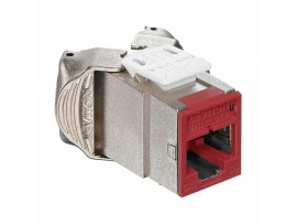 Leviton modul CAT.6A 10G FTP AtlasX1 toolless rdeč 6ASJK-RR6
