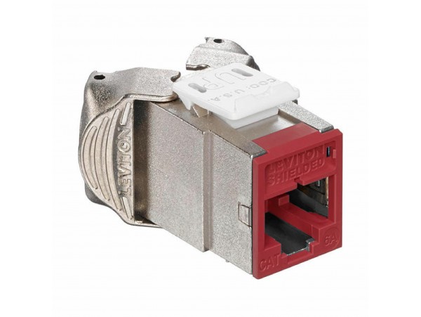 Leviton modul CAT.6A 10G FTP AtlasX1 toolless rdeč 6ASJK-RR6