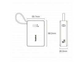 Baseus prenosna baterija 10.000mAh 45W PowerBank TipC kabel črna P10076803123-0