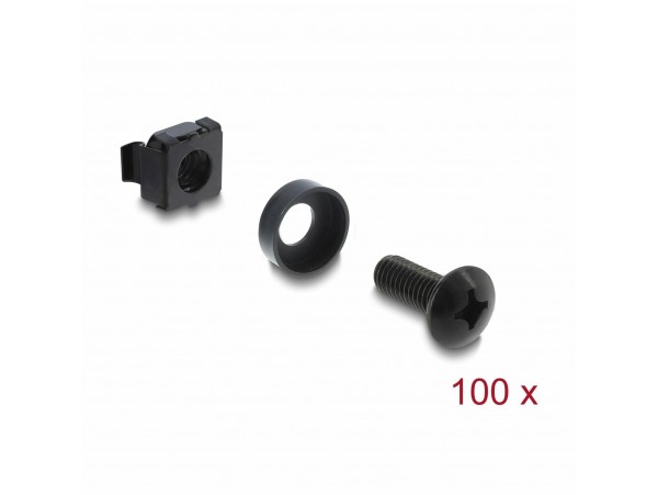 Delock matica vijak podložka set/100kos črni 42434