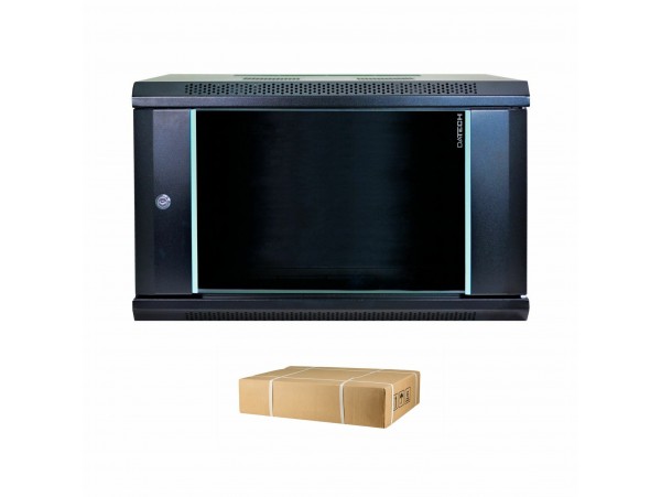 DATECH zidni kabinet 6U 368 600x450 črn + polica DP.6406.9001