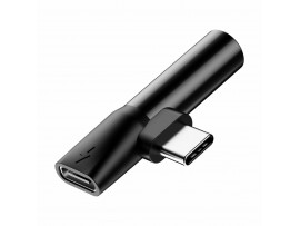 Baseus adapter AVDIO USB TipC-Jack 3,5Ž aux stereo črn CATL41-01