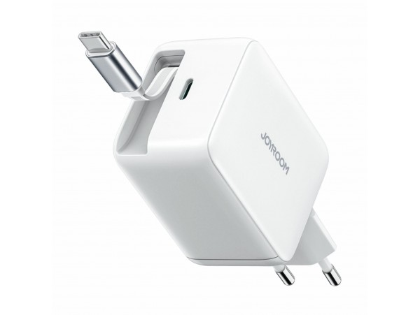 Joyroom polnilec 65W USB TipC GaN QC PD s kablom bel JR-TCL06