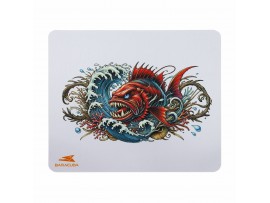 BARACUDA podloga za miško bela - motiv piranja BGMP-041 CORAL