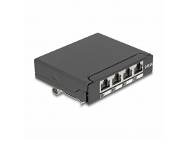 Delock nadometni panel 4x Cat.6A RJ45 FTP DIN 90378