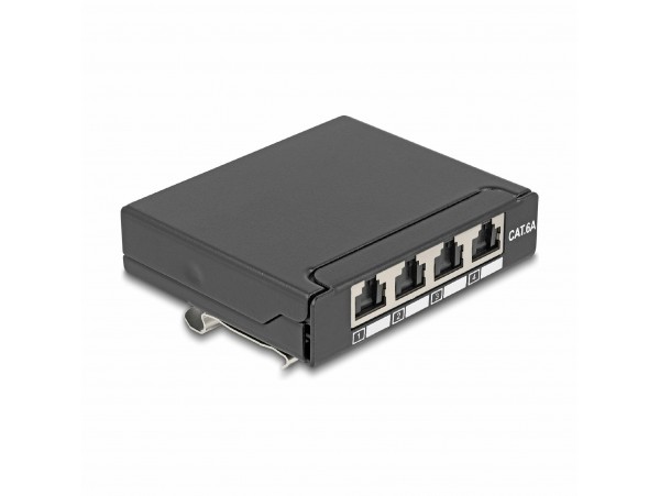 Delock nadometni panel 4x Cat.6A RJ45 FTP DIN 90378