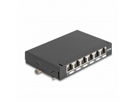 Delock nadometni panel 6x Cat.6A RJ45 FTP DIN 90379