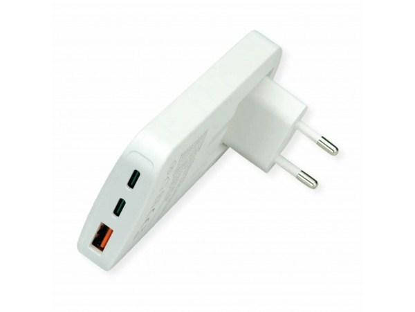 Roline polnilec 65W USB 2xTipC TipA kotni potovalni bel