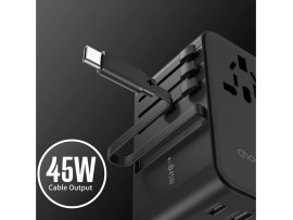 Choetech potovalni adapter + USB TipC PD 45W polnilec + kabel EU USA UK AU PD5021
