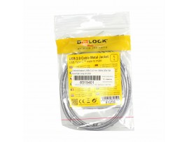 Delock kabel USB C-C 1m 60W 20V 3A kovinski ovoj 81259