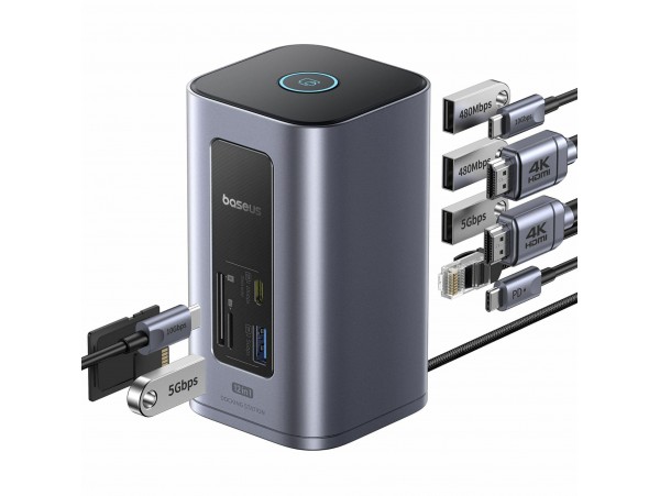 Baseus priklopna postaja USB 3.2 TipC 12v1 tower siva NU1 Air B00568103813-00
