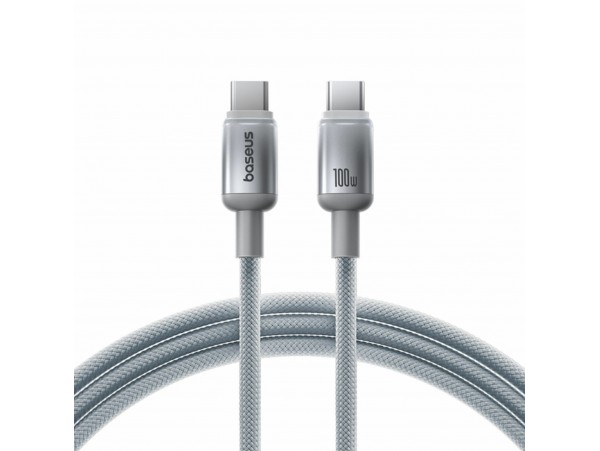 Baseus kabel USB C-C 1m 100W 20V 5A Discolor pleten siv E0420702