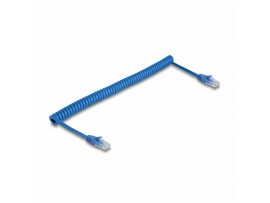 Delock patch UTP CAT.6 0,8m – 1,8m spiralni moder 90362