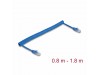 Delock patch UTP CAT.6 0,8m – 1,8m spiralni moder 90362