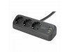 Digitus razdelilec 3x250V 2xUSB TipA TipC 1,5m namizni črn DA-70625