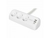 Digitus razdelilec 3x250V 2xUSB TipA TipC 1,5m namizni bel DA-70626