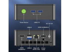 GMKtec računalnik mini PC G3S Intel N95 16GB RAM 512GB SSD črn NucBox