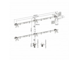 SBOX namizni nosilec za 6x monitor LCD-352/6 črn